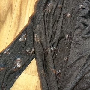 3xl gold foil, feather cardigan